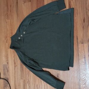 J.Crew Mock Green Sweatshirt with Buttons
